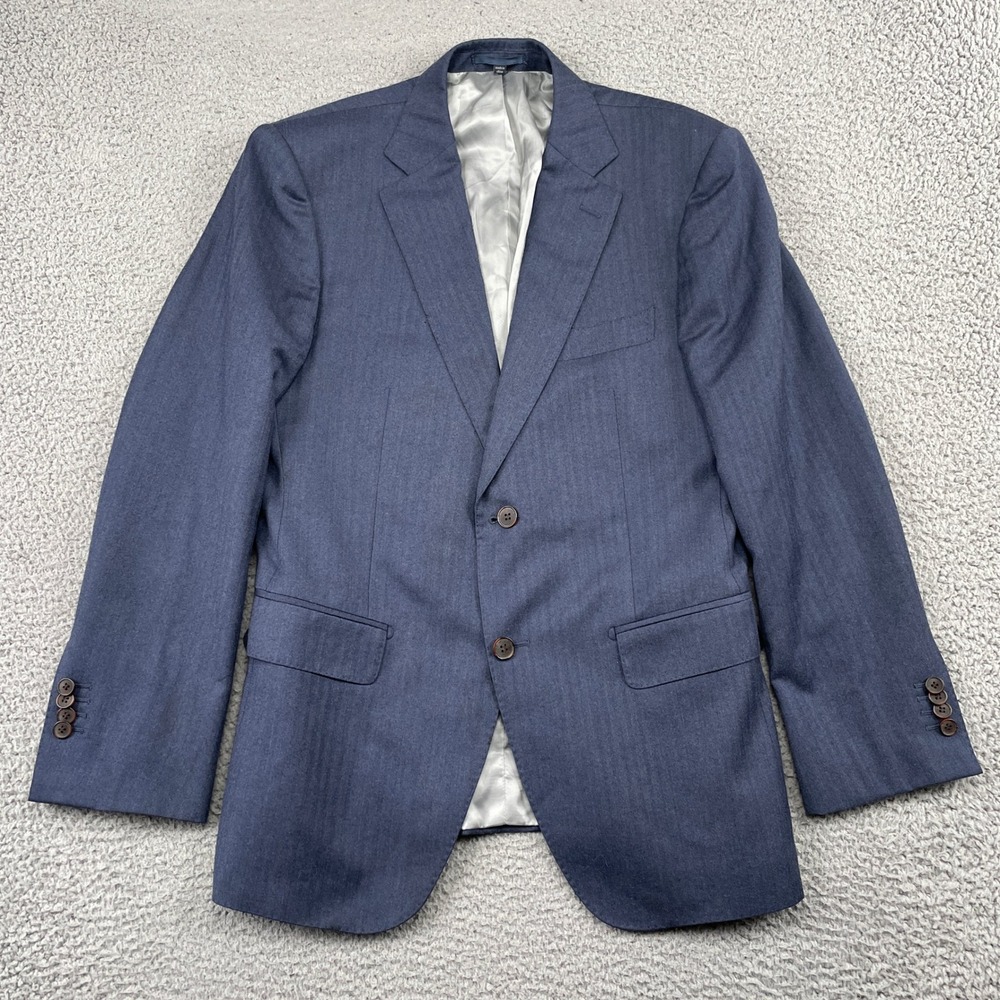 Suitsupply Blazer Mens 40 Guabello Royal Flannel Wool Herringbone Sport Coat